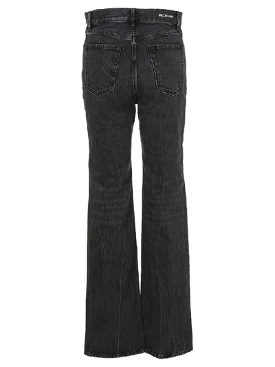 Shop Balenciaga Stonewashed Flared Jeans In Grey