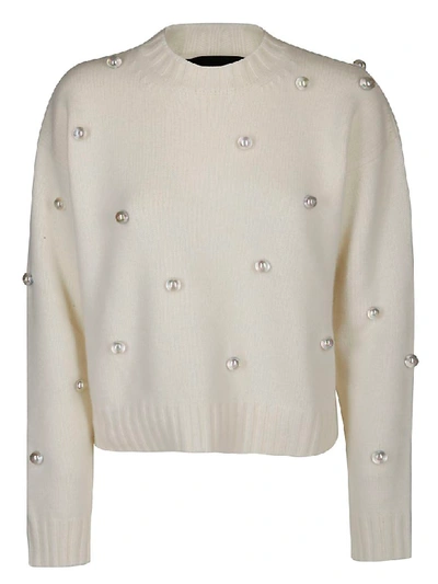 Shop Alanui Below Zero Drop Studs Sweater In Lapponia White