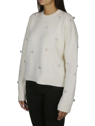 Shop Alanui Below Zero Drop Studs Sweater In Lapponia White