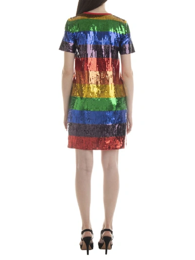 Shop Michael Michael Kors Rnbw Seqstripe Dress In Rainbow Multi