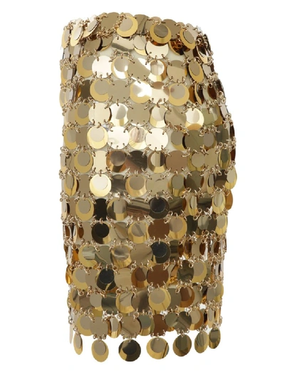 Shop Paco Rabanne Skirt In Gold