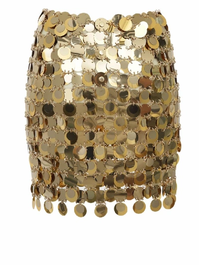 Shop Rabanne Skirt In Gold