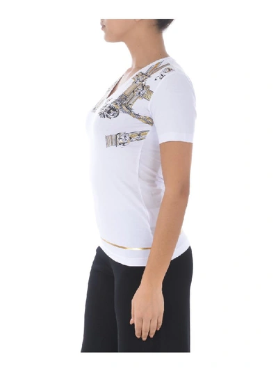 Shop Versace Short Sleeve T-shirt In Bianco