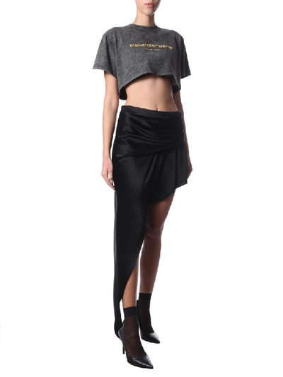 Shop Alexander Wang Asymmetrical Skirt In Nero