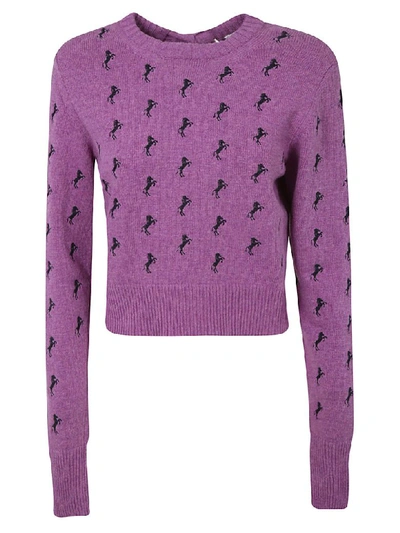 Shop Chloé Tie Detail Sweater In Sparkling Purple