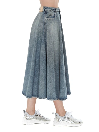 Shop Miu Miu Denim Iconic Skirt In Blue