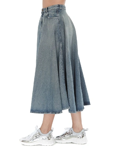 Shop Miu Miu Denim Iconic Skirt In Blue