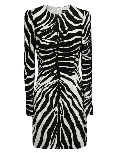 Shop Dolce & Gabbana Zebra Print Dress In Black/white