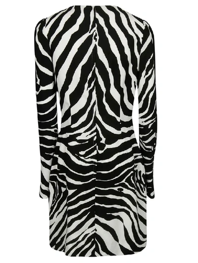 Shop Dolce & Gabbana Zebra Print Dress In Black/white