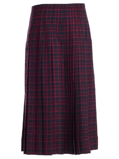 Shop Burberry Checked Skirt In Navy Ip Check