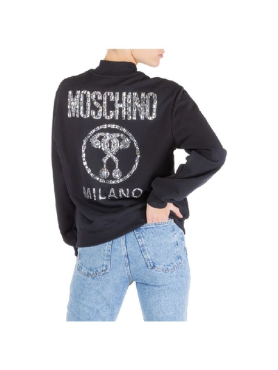 Shop Moschino Double Question Mark Sweatshirt In Nero