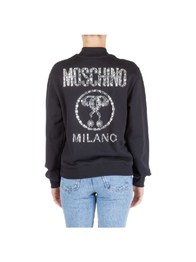 Shop Moschino Double Question Mark Sweatshirt In Nero