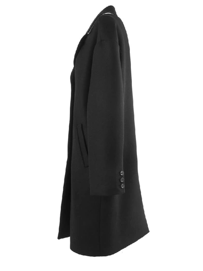 Shop N°21 Black Wool Oversized Single Breast Coat In Nero