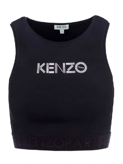 Shop Kenzo Logo Print Tank Top In Black