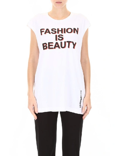 Shop Dolce & Gabbana Fashion Is Beauty T-shirt In Variante Abbinata (white)