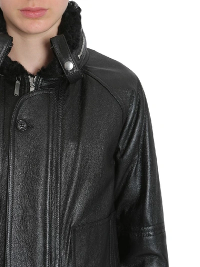 Shop Saint Laurent Hooded Bomber Jacket In Nero