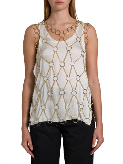 Shop Paco Rabanne Chain Link Top In Oro