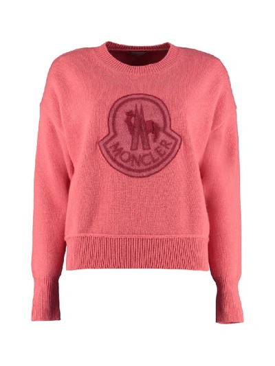Shop Moncler Virgin Wool And Cashmere Pullover In Geranium