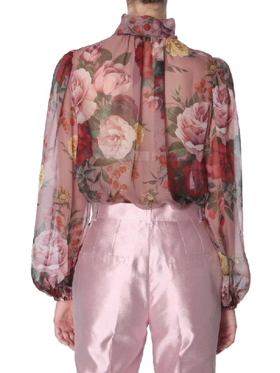 Shop Dolce & Gabbana Silk Shirt In Rosa