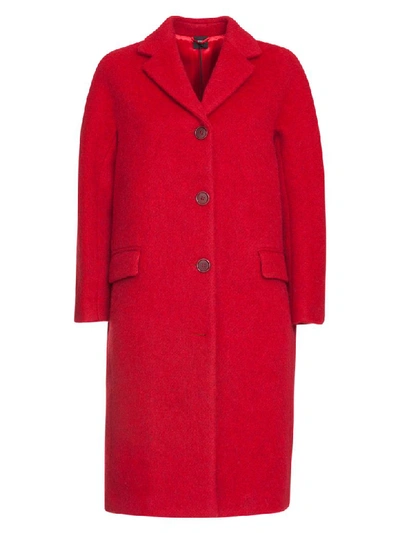 Shop Aspesi Single Breasted Coat In Rosso