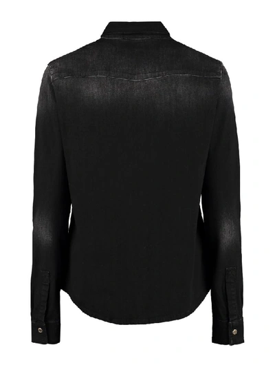 Shop Pinko Caroline Denim Shirt In Black