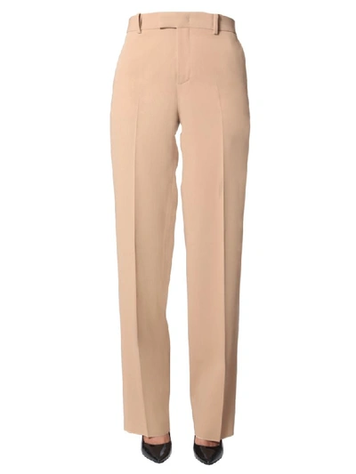 Shop Bottega Veneta Wide Leg Pants In Beige