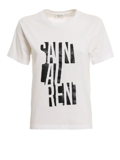 Shop Saint Laurent Tshirt In Nat/black
