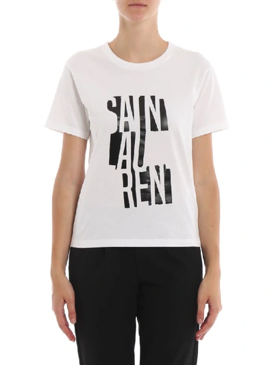 Shop Saint Laurent Tshirt In Nat/black