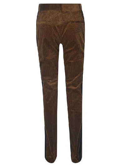 Shop N°21 Side Striped Corduroy Trousers In Brown