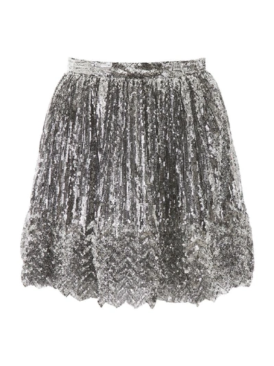 Shop Marco De Vincenzo Sequins Mini Skirt In Silver (silver)