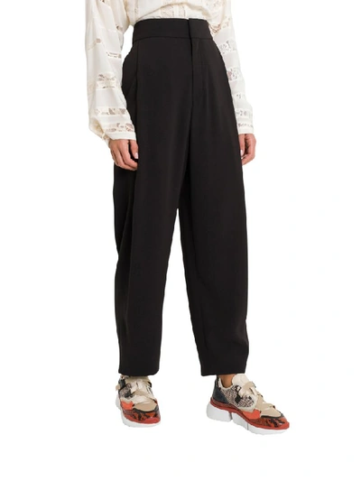 Shop Chloé Wide Pant With Pinces In Nero
