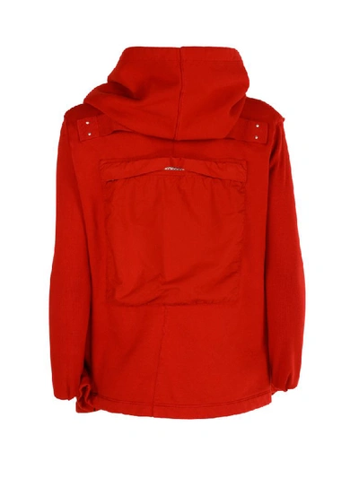 Shop Drkshdw Hooded Wrap Woven Sweatshirt In Cherry