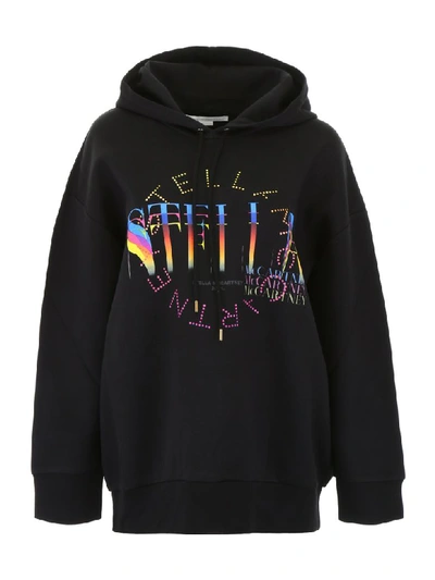 Shop Stella Mccartney Multicolor Logo Hoodie In Black (black)