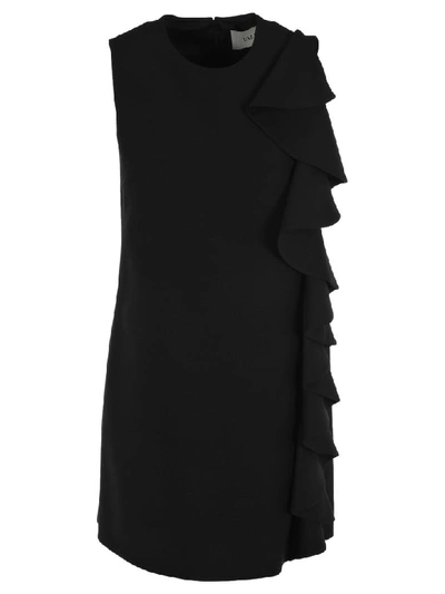 Shop Valentino Ruffled Dress In Black