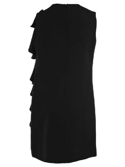 Shop Valentino Ruffled Dress In Black