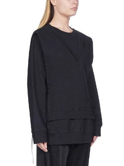 Shop Mm6 Maison Margiela Logo Fleece In Black