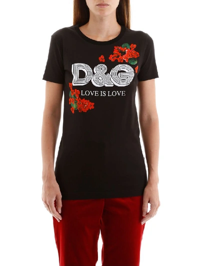 Shop Dolce & Gabbana Love Is Love T-shirt In Nero (black)