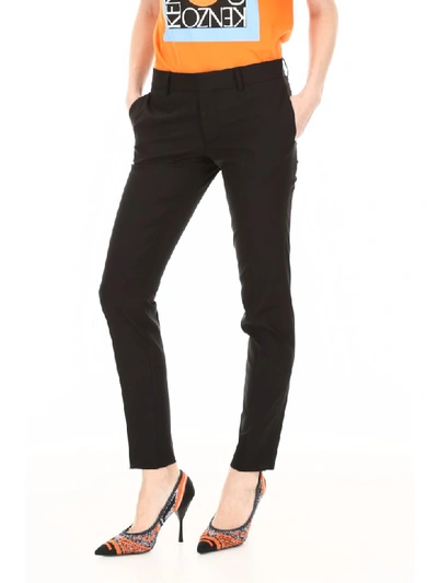 Shop Dsquared2 Wool Trousers In Black (black)