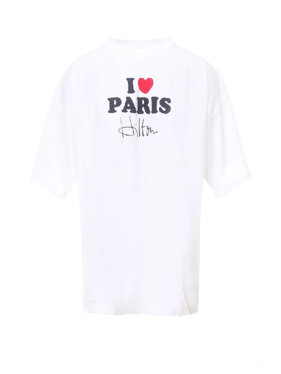 Shop Vetements I Love Paris T-shirt In White