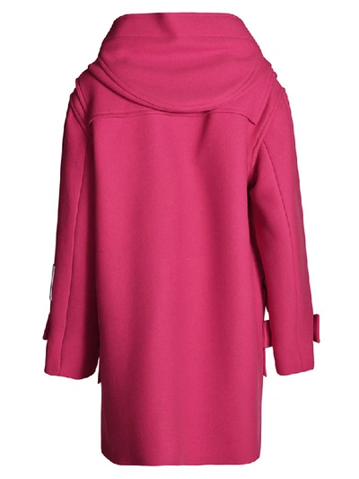 Shop Msgm Classic Duffle Coat In Fuchsia