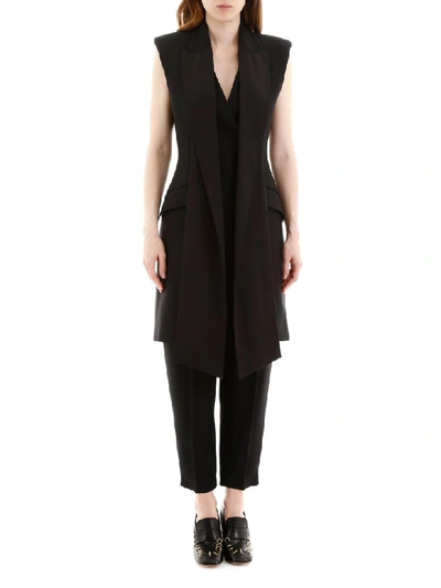 Shop Alexander Mcqueen Vest With Scarf Effect In Black (black)