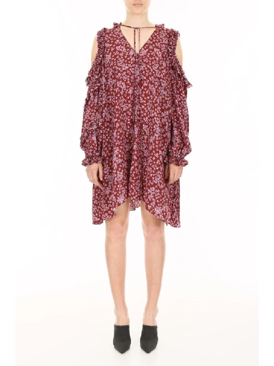 Shop Magda Butrym Printed Zagreb Dress In Bordeaux (red)