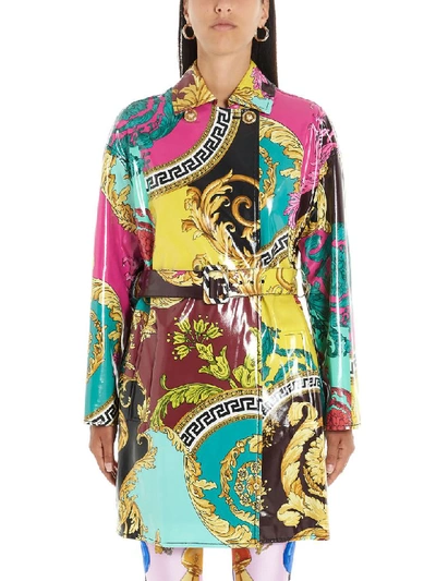 Shop Versace Barocco Voyage Dress In Multicolor