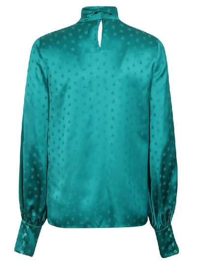 Shop Attico Star Print Blouse In Peacock