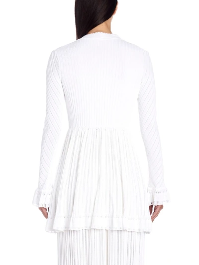 Shop Alaïa Falbalas Cardigan In White