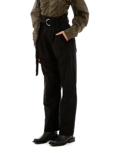 Shop Ganni Nylon Trousers In Black (black)