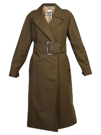 Shop Burberry Trench Coat In Green
