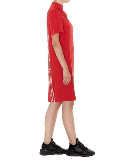 Shop Adidas Originals Logo Dress In Red