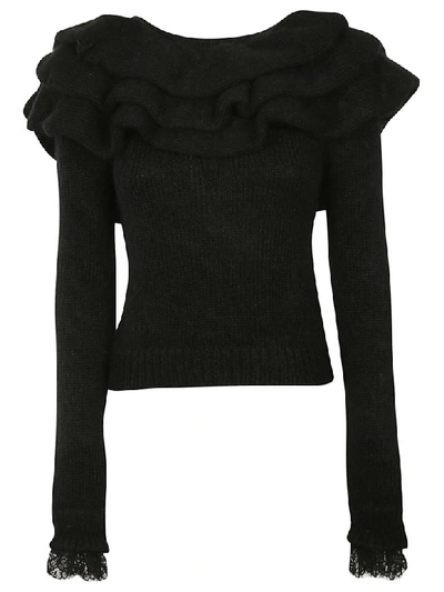 Shop Philosophy Di Lorenzo Serafini Ruffled Sweater In Black