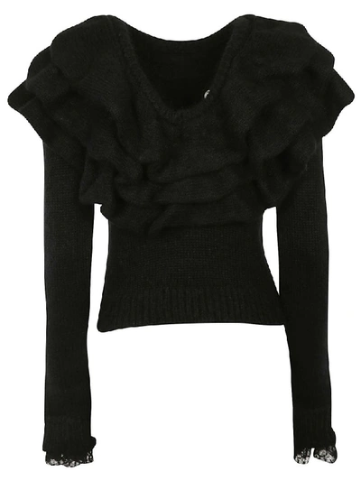 Shop Philosophy Di Lorenzo Serafini Ruffled Sweater In Black